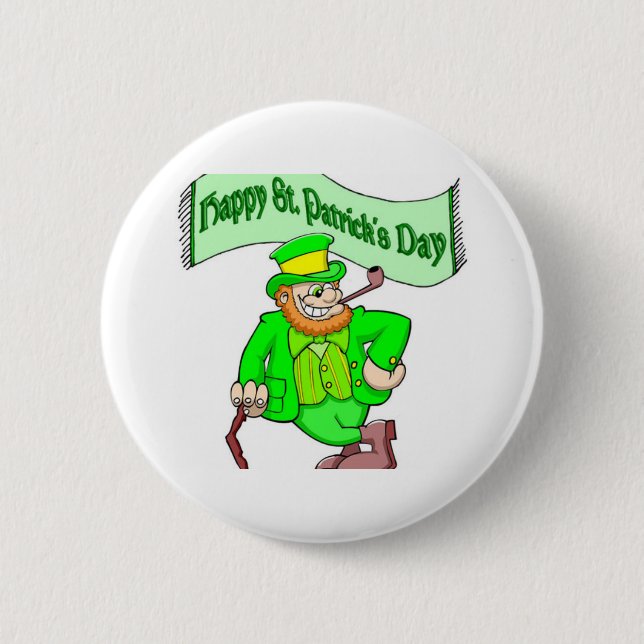 Happy St PAtrick's Pinback Button (Front)