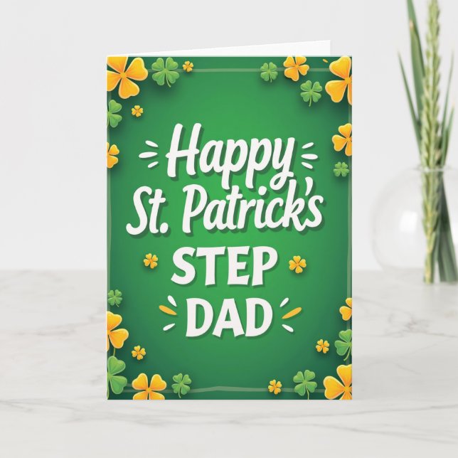 Happy St Patricks Step Dad Card (Front)