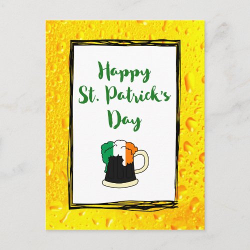 Happy St Patricks _ with Irish Beer Mug Postcard