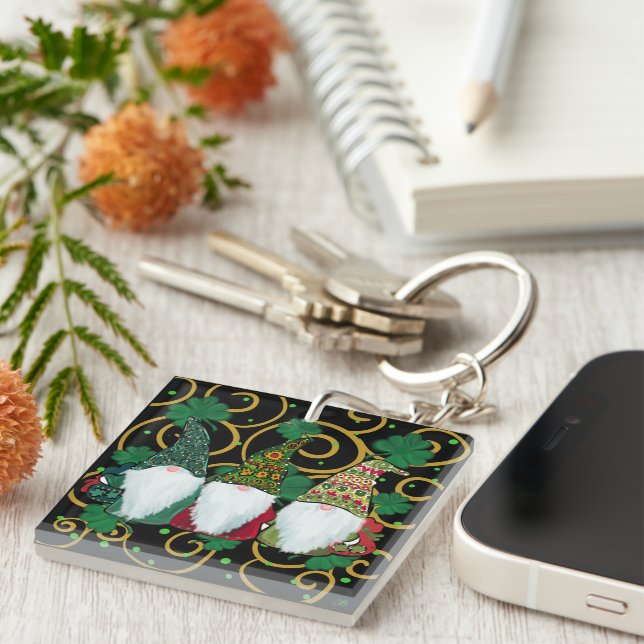 Happy St. Patty's Day GNOMES     Keychain (Front Right)
