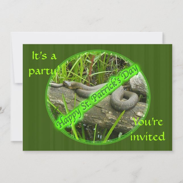 Happy St. Patty's Day No Snakes Invitation (Front)