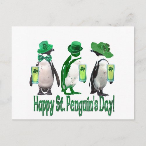Happy St Penguins Day Postcard