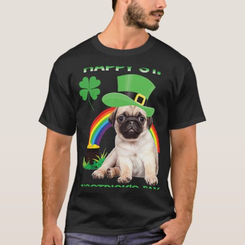 Happy St Pugstricks Day Funny Pug Lover Presents T_Shirt