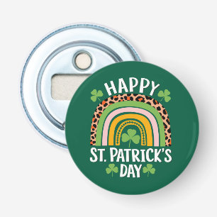 Happy St Saint Patrick's Day Rainbow Shamrock  Bottle Opener