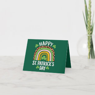 Happy St Saint Patrick's Day Rainbow Shamrock Card