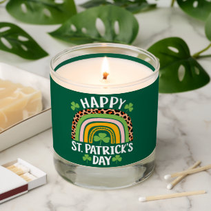 Happy St Saint Patrick's Day Rainbow Shamrock  Scented Candle