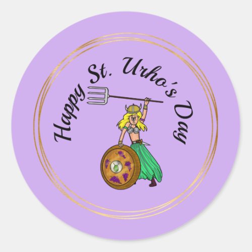 Happy St Urhos Day Female Stickers