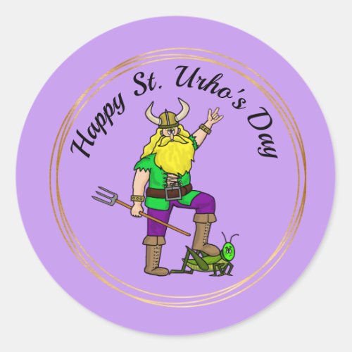 Happy St Urhos Day I Love You Oval Stickers