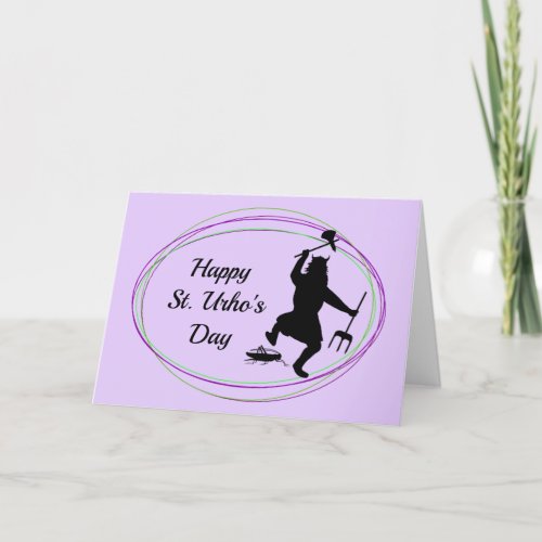 Happy St Urhos Day Silhouette Customize Card