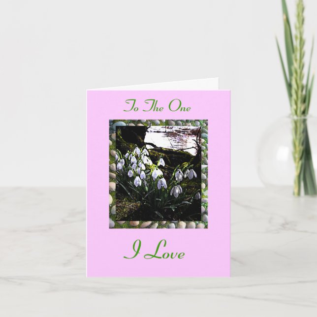 Happy St Valentine's Day with Snowdrops Holiday Card (Front)