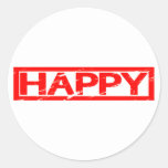 Happy Stamp Classic Round Sticker