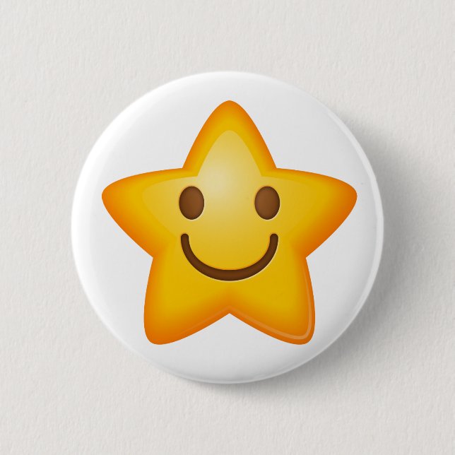 Happy Star Emoji Button (Front)