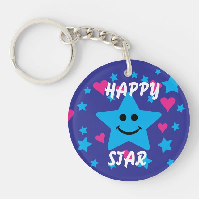 Happy star keychain (Front)