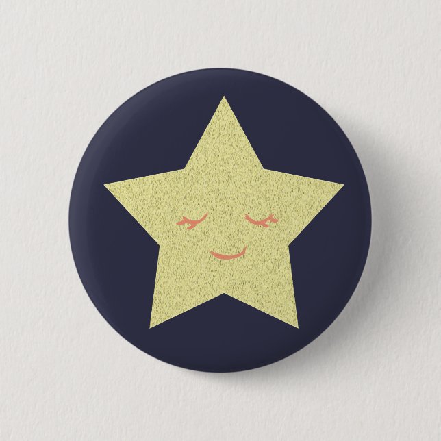 Happy Star Pinback Button (Front)