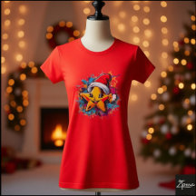 Happy Star Santa Hat Paint Splatter