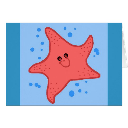 Happy starfish blank card