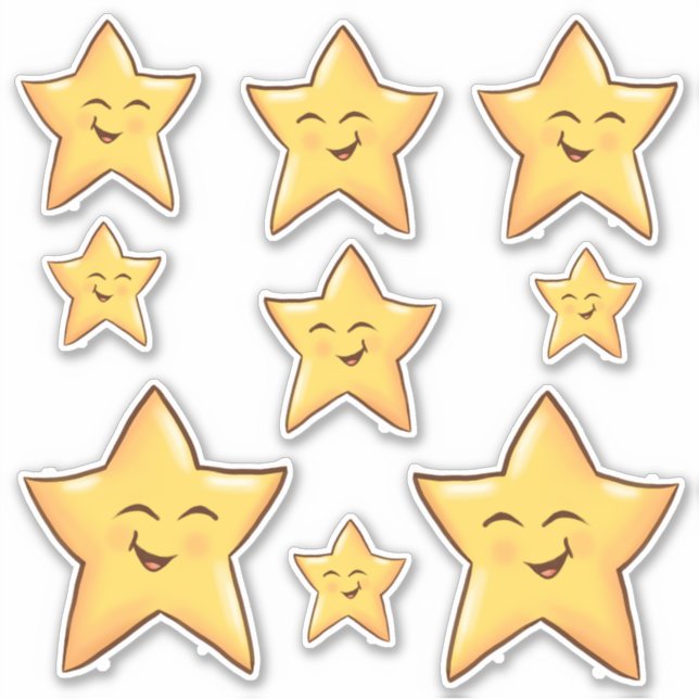 Happy Stars  Sticker (Front)