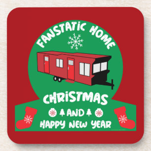 Happy Static Mobile Holiday Home Xmas Gift Beverage Coaster