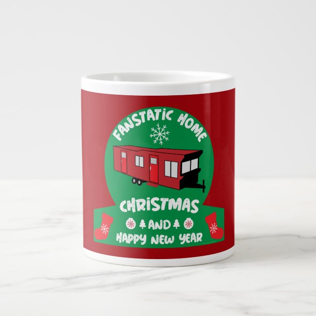 Happy Static Mobile Holiday Home Xmas Gift Giant Coffee Mug (Front)