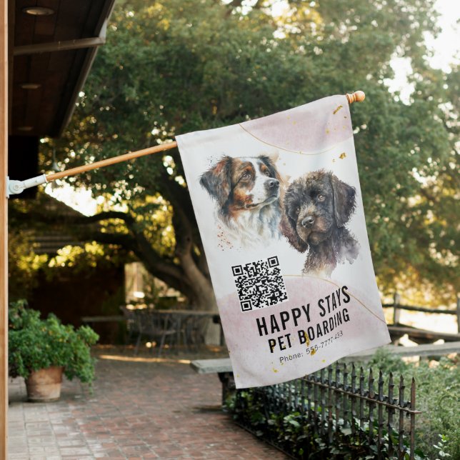 Happy Stays Pet Boarding Business House Flag (In SItu)