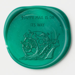 Happy Steampunk Snail Mail Wax Seal Sticker