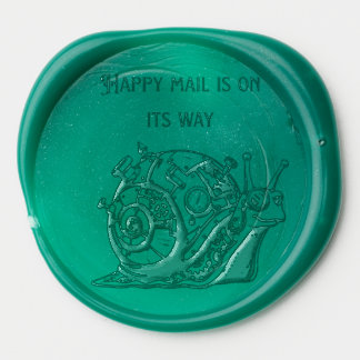 Happy Steampunk Snail Mail Wax Seal Sticker