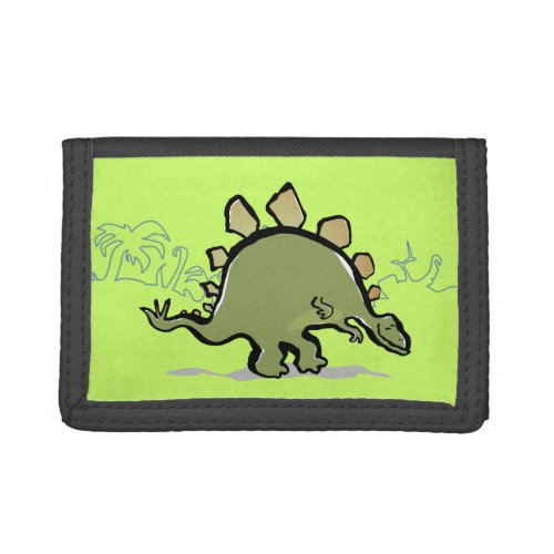 happy stegosaur tri_fold wallet