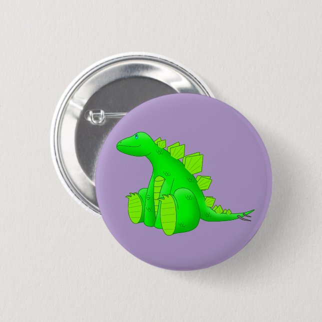Happy Stegosaurus -  Button (Front & Back)