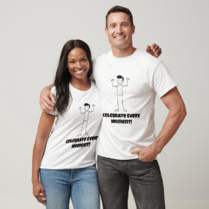 Happy Stick Figure With Raised Hands T-Shirt