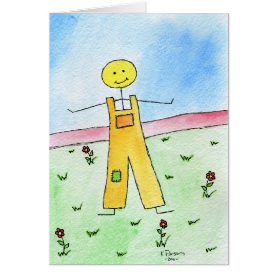Happy Stick Man Card