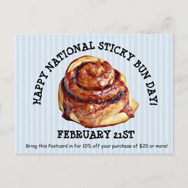 Happy Sticky Bun Holidays Postcard (Front)