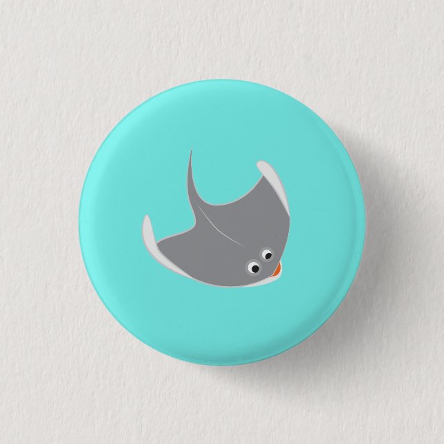 Happy Stingray Button (Front)
