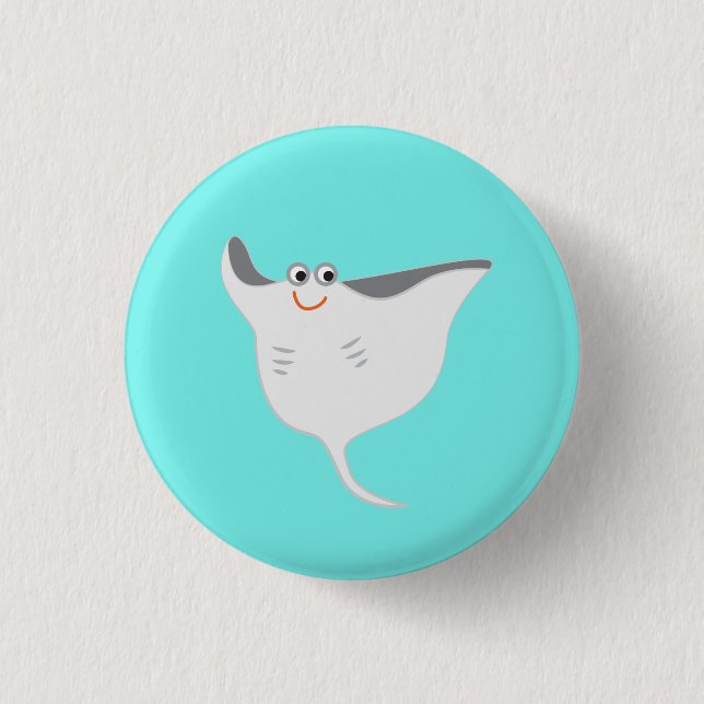 Happy Stingray Button (Front)