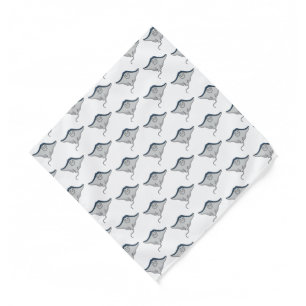 Happy stingray fish cartoon illustration bandana
