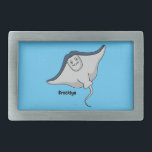 Happy stingray fish cartoon illustration  belt buckle<br><div class="desc">This happy stingray is enjoying the sea. Drawn in fun cartoon style.</div>