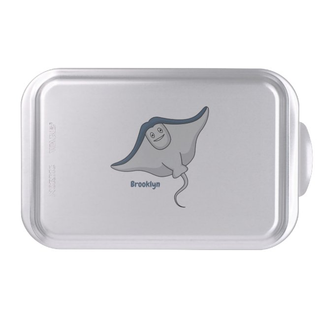 Happy stingray fish cartoon illustration cake pan (Front)