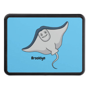 Happy stingray fish cartoon illustration hitch cover