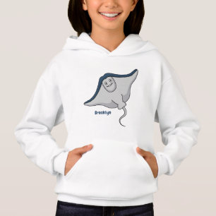 Happy stingray fish cartoon illustration hoodie