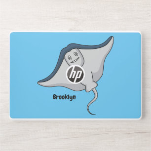 Happy stingray fish cartoon illustration HP laptop skin