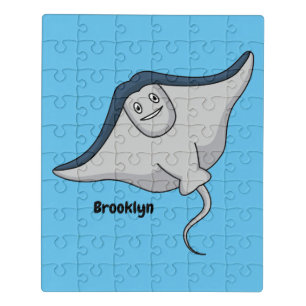 Happy stingray fish cartoon illustration  jigsaw puzzle