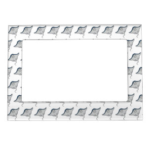 Happy stingray fish cartoon illustration magnetic frame