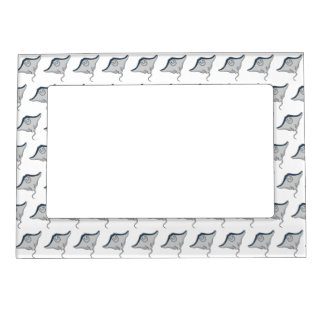 Happy stingray fish cartoon illustration magnetic frame