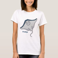 Happy stingray fish cartoon illustration
