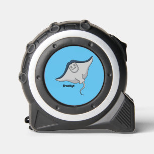 Happy stingray fish cartoon illustration tape measure