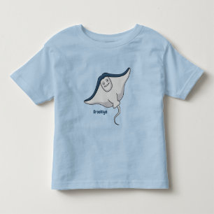 Happy stingray fish cartoon illustration toddler t-shirt