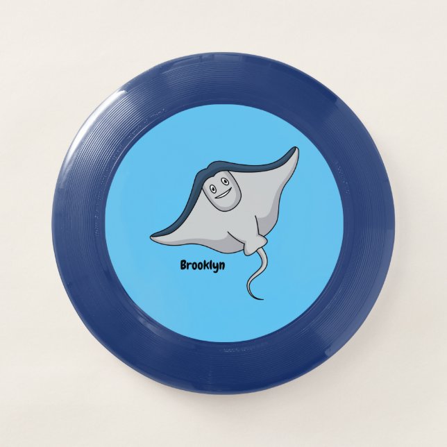 Happy stingray fish cartoon illustration Wham-O frisbee (Front)