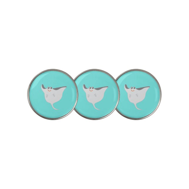 Happy Stingray Golf Ball Marker (3 Up)