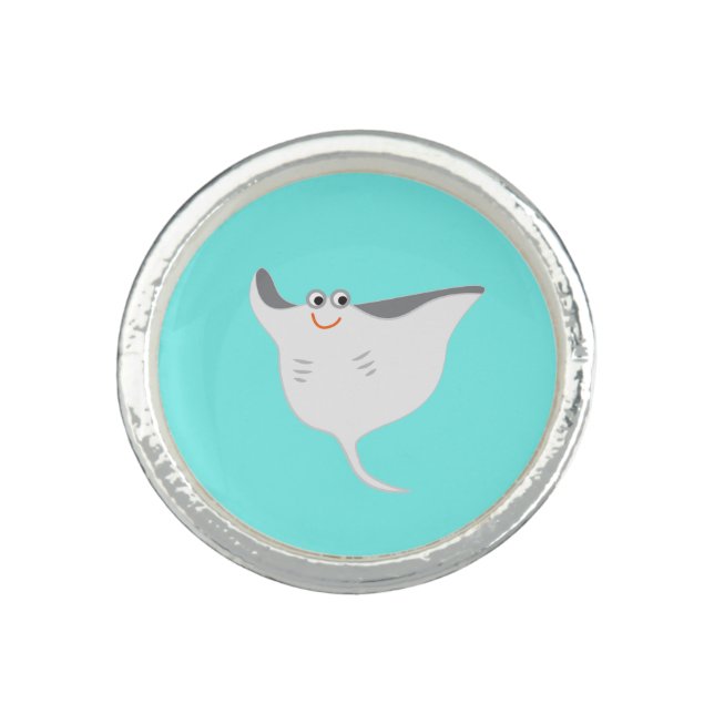 Happy Stingray Ring (Front)
