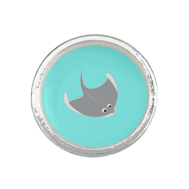 Happy Stingray Ring (Front)