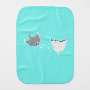 Happy Stingrays Baby Burp Cloth